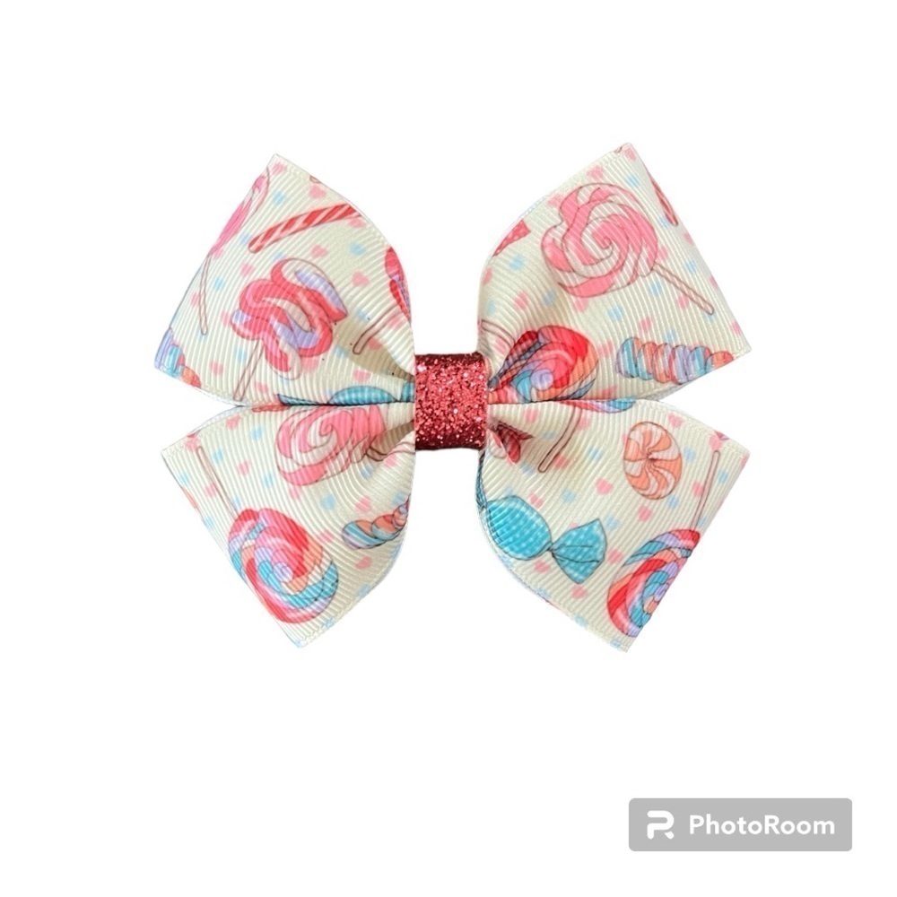 Lollipop pinwheel hair bow